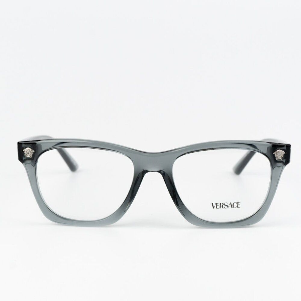 NEW Versace VE3363U 5496 Grey Transparent Square Unisex Eyeglasses VE 3363U